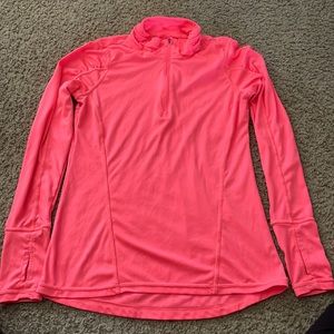 Womens athletic top with quarter zip